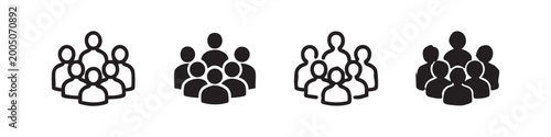 Fotografie Hand drawn group of people icon set
