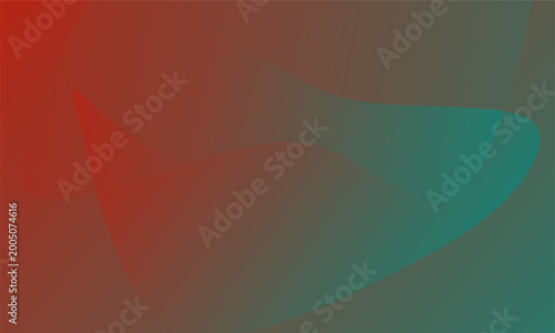 Abstract Red and Green Fluid Gradient Background with Smooth Wave Shapes