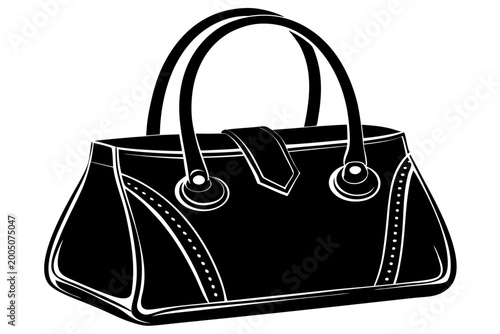 Fotografie female handbag black icon,  female handbag silhouette art