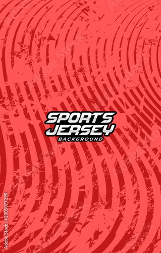 Abstract red wavy grunge background for sports jersey