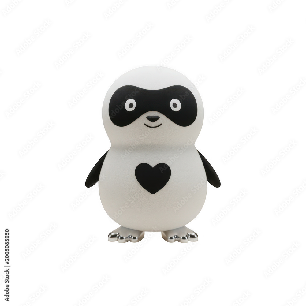 Obraz premium Cute panda toy with heart symbol