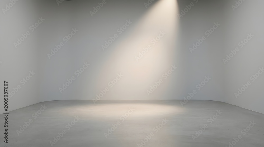 Obraz premium Empty gallery space with spotlight and minimalist design