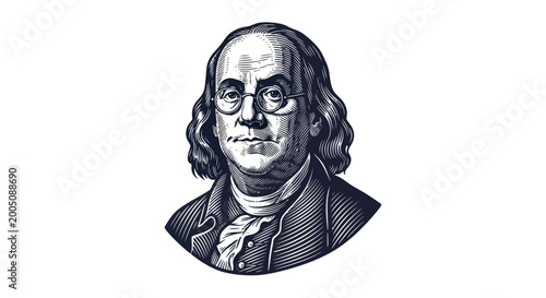 Photos Benjamin Franklin Portrait Illustration, Founding Father, American History