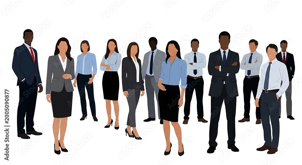 Obraz premium Diverse business team standing together in professional attire