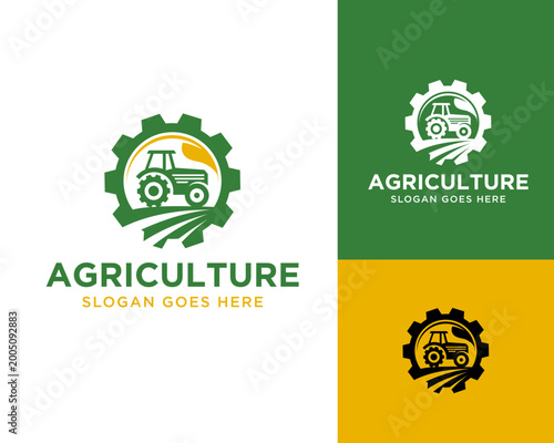 Agriculture Tractor logo design vector illustration