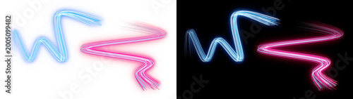 PNG image of Vibrant abstract blue and red flowing light waves creating dynamic energy patterns illustrated as a digital effect on transparent background