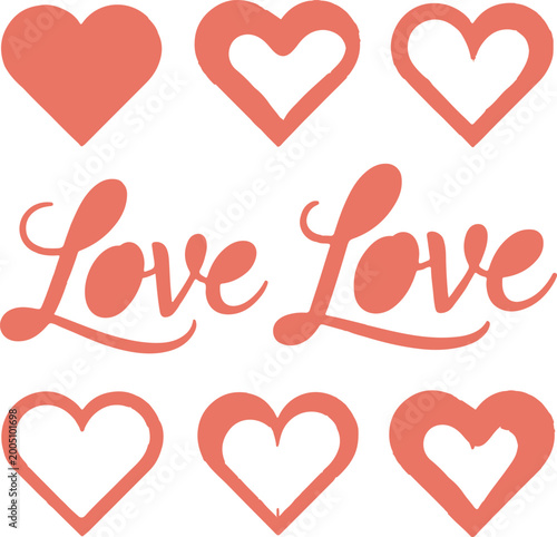 Vibrant colourful love vector design featuring playful shapes, hearts and smooth gradients, perfect for romantic branding, posters, social media cards and modern creative projects, fully editable