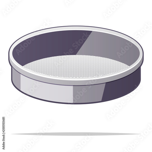 Cuadro en lienzo Round kitchen sieve mesh vector isolated illustration