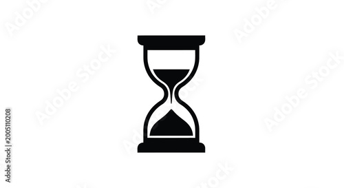 Фотография Hourglass silhouette on a white background a classic timekeeping device in simpl