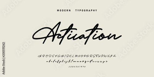 Hand drawn vector alphabet. Modern monoline signature script font. Elegant Signature Font. Best Alphabet Beautiful Calligraphy Signature Font