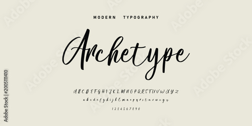 Hand drawn vector alphabet. Modern monoline signature script font. Elegant Signature Font. Best Alphabet Beautiful Calligraphy Signature Font