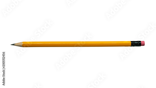 Yellow wooden pencil with eraser mockup