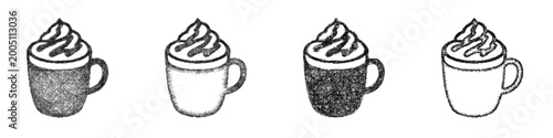 Bilde på lerret Sketch mocha icon design set