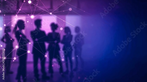 Generative Ai visualizes interconnected human silhouettes