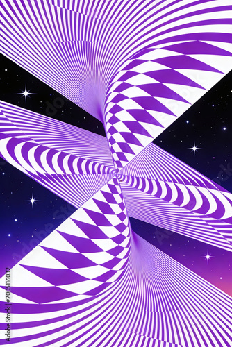 Abstract Geometric Purple Spiral Starry Sky Digital Art Image