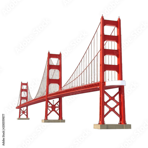 golden gate bridge in San Francisco with transparent background PNG and JPEG image