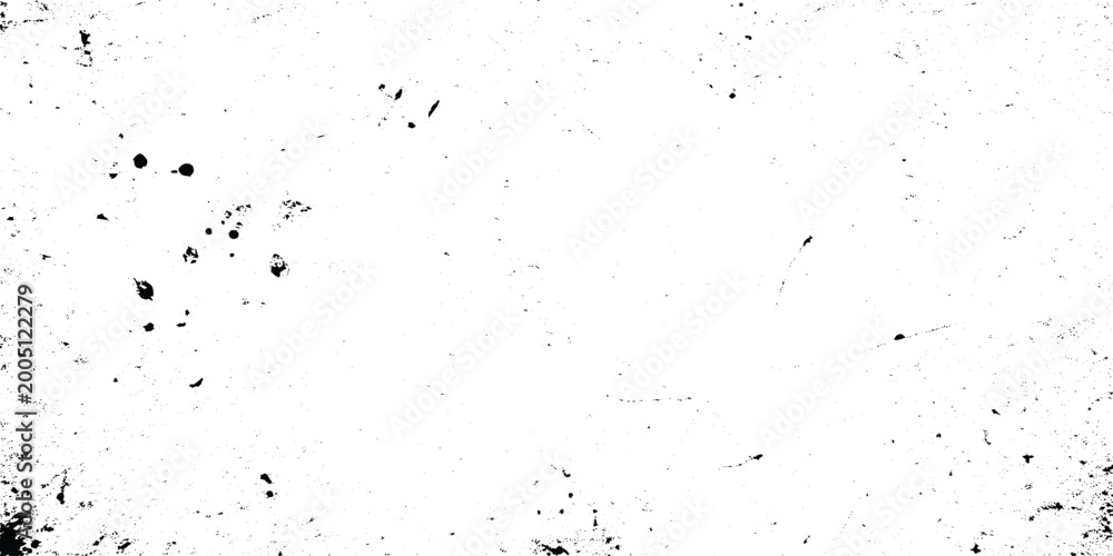 Obraz premium Grungy vector white background with scattered black dust, scratches, and speckles, abstract texture, high contrast, minimal composition.