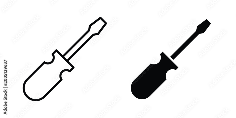 Fototapeta premium Screwdriver icon symbol vector set. Design Illustrations