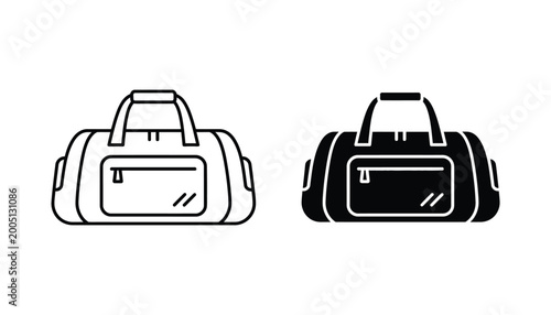 Cuadro en lienzo Practical gym bag vector icon with sturdy handles a front zipper pocket and spac