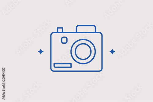 Tableau sur toile Photo camera line icon for photography services and digital imaging