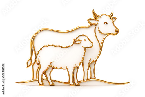 Elegant gold animal sculpture duo