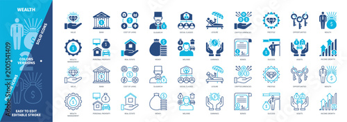 Fotografie Wealth icon set