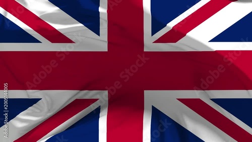 United Kingdom Flag Waving in Slow Motion Loop Animation