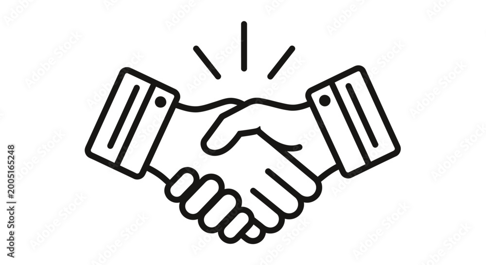Fototapeta premium Handshake Symbol Illustrating Agreement, Collaboration, and Professionalism in Business Context.