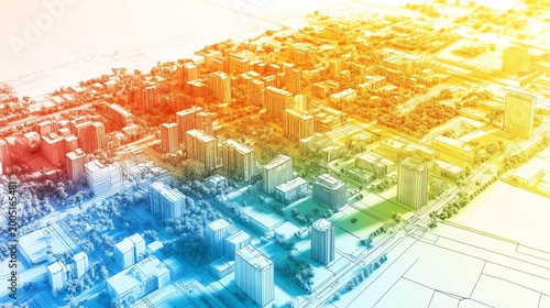 Ai Assisted Blueprint Analysis for Optimizing Sustainable Urban Landscapes Other Colored Background