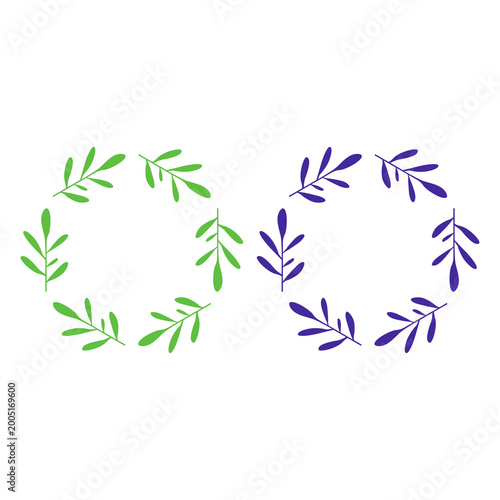Botanical Green Leaves Sign Symbol Logo Vector