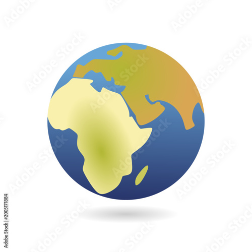 Earth Icon Vector - Planet Globe, World Map and Global Symbol Outline Illustration .with background 
