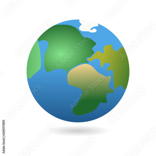 Earth Icon Vector - Planet Globe, World Map and Global Symbol Outline Illustration
