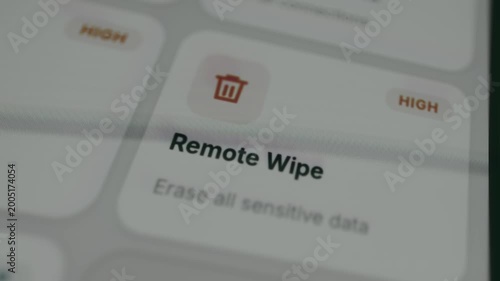 Remote Wipe option to erase all sensitive data