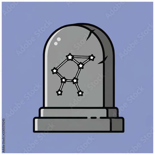 Εκτύπωση καμβά Gray stone monument with constellation design.