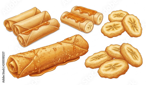 Canvastavla Turon and Banana Desserts Set, Filipino Sweet Snacks Collection