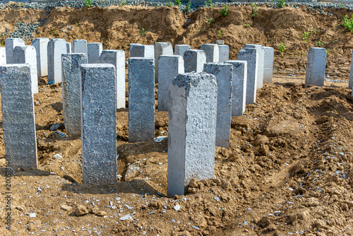 Принти на полотні Soil heave around driven piles changes excavation bottom level requiring additio