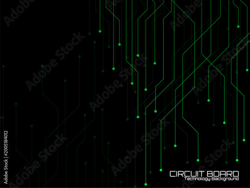Circuit board, technology background, colorful lines. Vector illustration