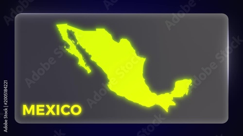 United Mexican States Mexico Map Intro Outro Modern Template Glow Effect Explainer Documentary Style Animation 4K Video