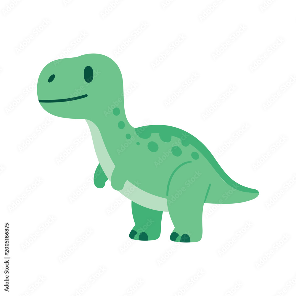 Naklejka premium Cartoon depiction of a brachiosaurus dinosaur with a simple design on a white background