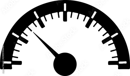 Speedometer gauge icon, speed meter symbol, vector speed indicator, dashboard gauge