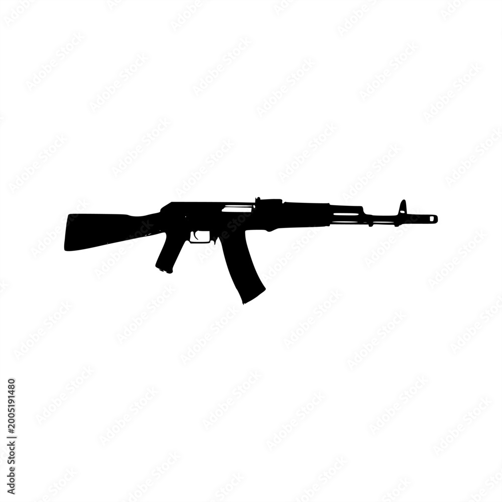 Fototapeta premium Free weapons vector art pack with various silhouettes vector graphics of automatic weapons