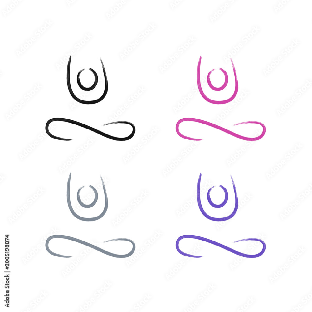 Fototapeta premium YOGA AYURVEDA WELLNESS SPA SIGN SYMBOL LOGO VECTOR ISOLATED ON WHITE