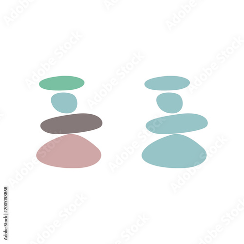 Canvastavla WELLNESS SPA PEBBLES STONES AYURVEDA THERAPY TREATMENT LOGO SIGN SYMBOL