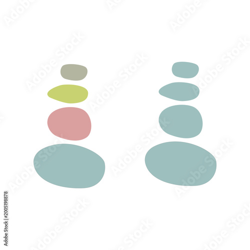 Canvas Print WELLNESS AYURVEDA HARMONY PEBBLES SIGN SYMBOL LOGO VECTOR