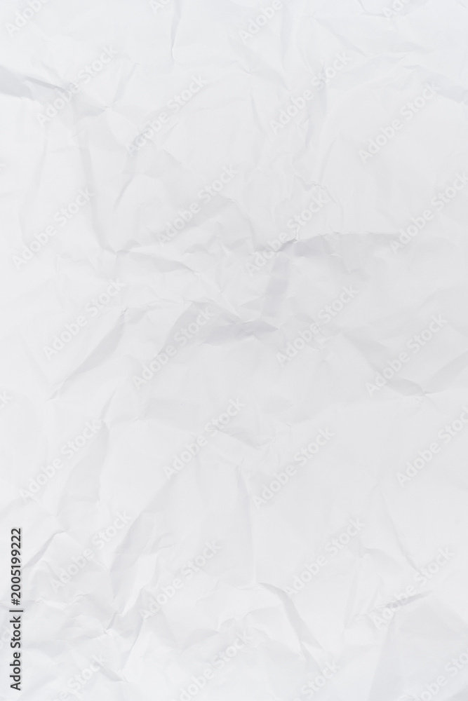 Naklejka premium White Crumpled Paper Texture Background