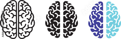 Photos Brain icon, Brain Logo silhouette, icon set
