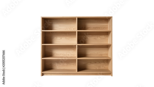 Schilderij op canvas Lightwood rectangular bookcase with four empty shelves