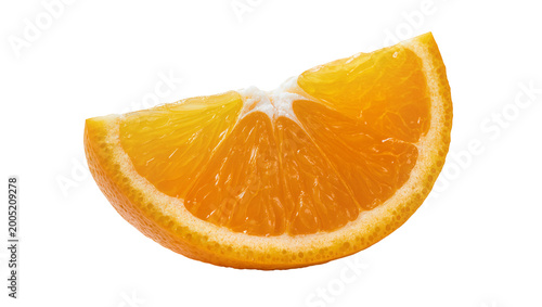 Tableau sur toile Juicy Orange Slice with Visible Pulp and Rind