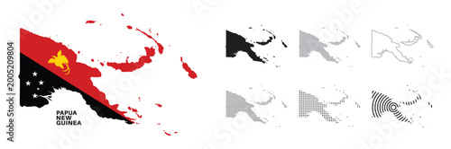 Foto Set of isolated papua new guinea maps