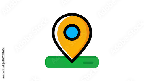 Free Download Orange Location Marker Icon Over Green Grass Rectangle - GFXLoad